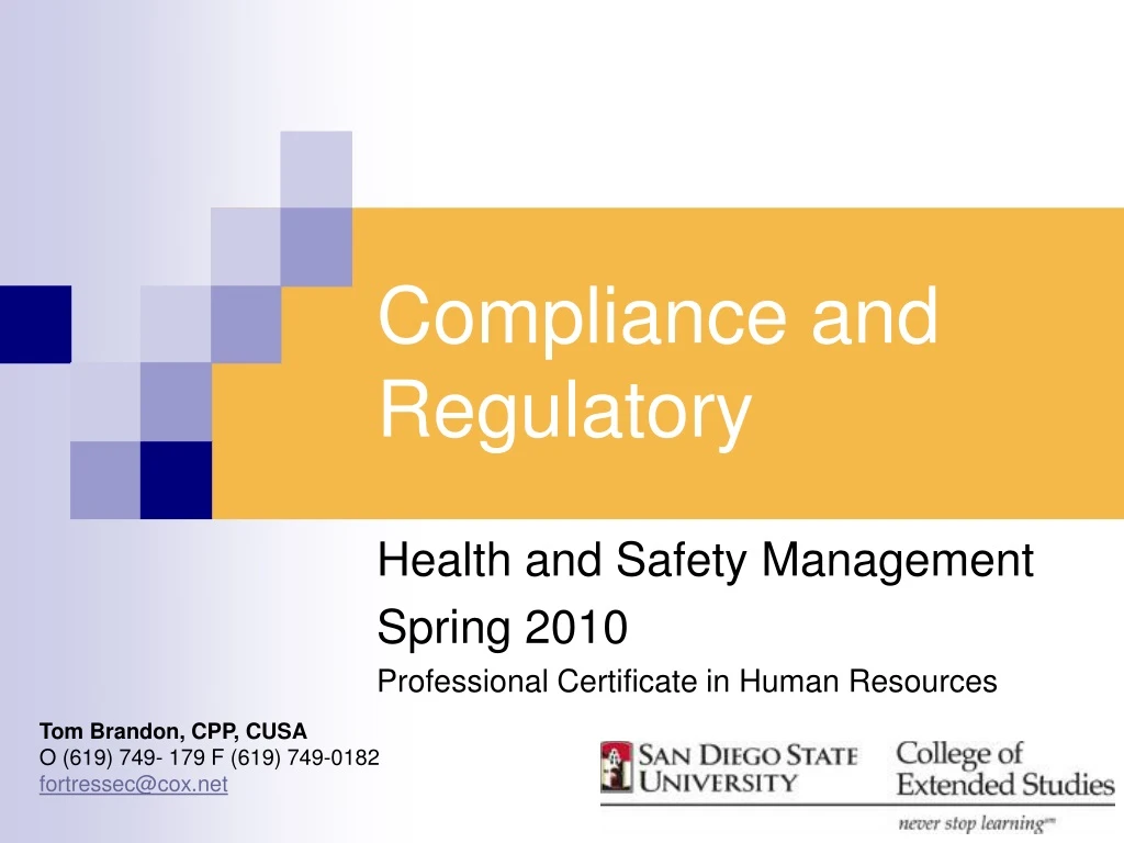 compliance and regulatory