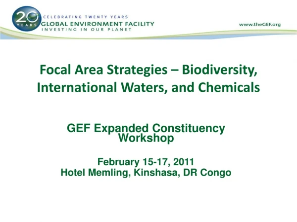 Focal Area Strategies – Biodiversity, International Waters, and Chemicals