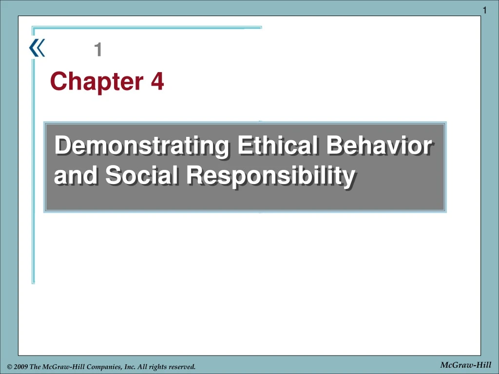 demonstrating ethical behavior and social responsibility