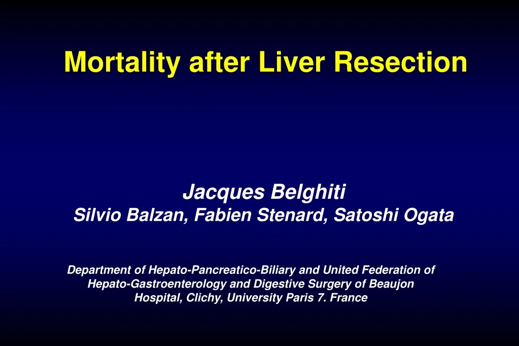 mortality after liver resection