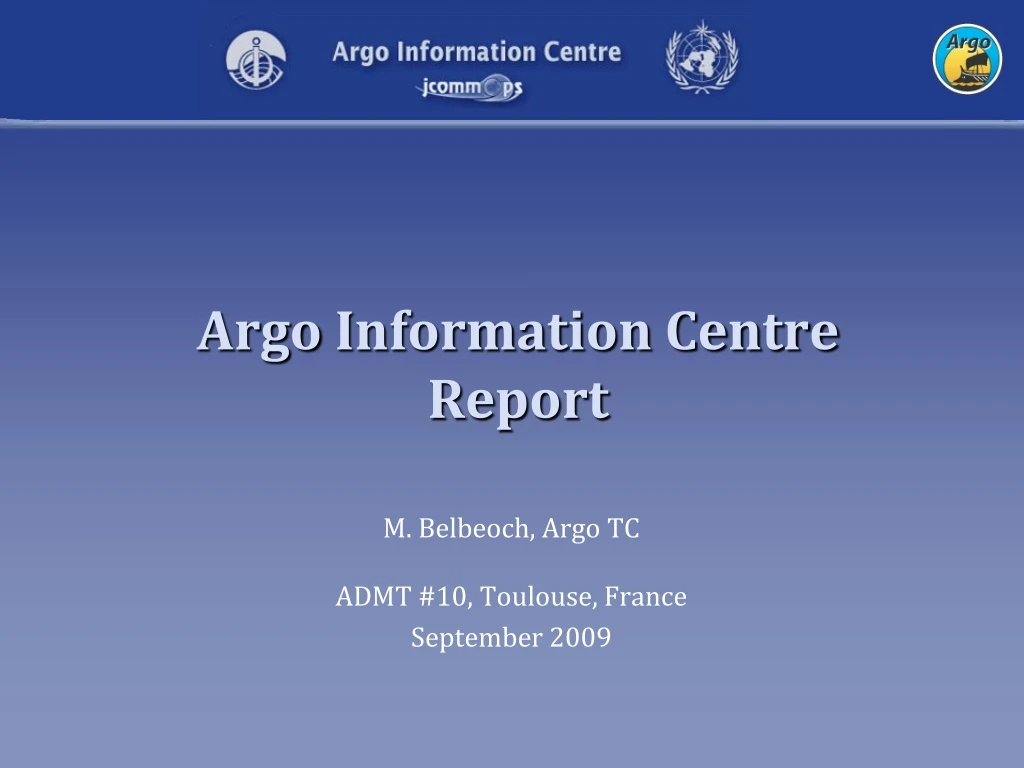 argo information centre report