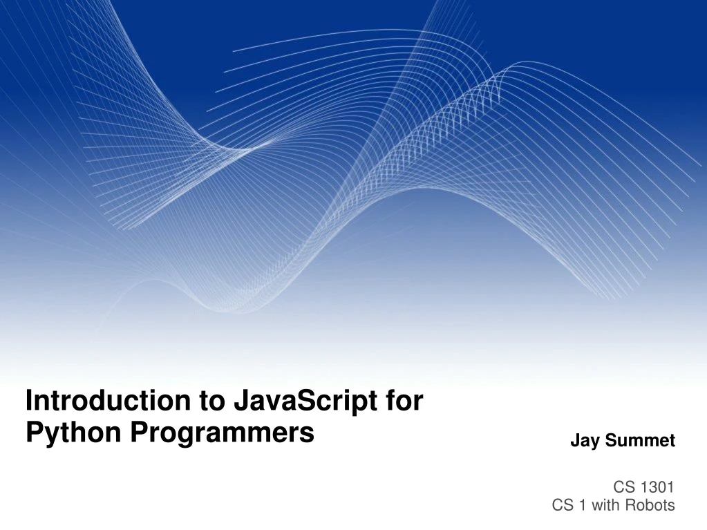 introduction to javascript for python programmers