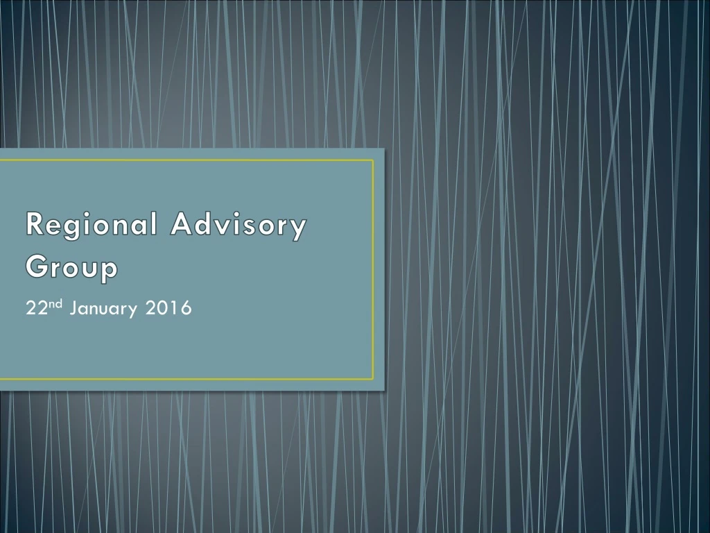 regional advisory group