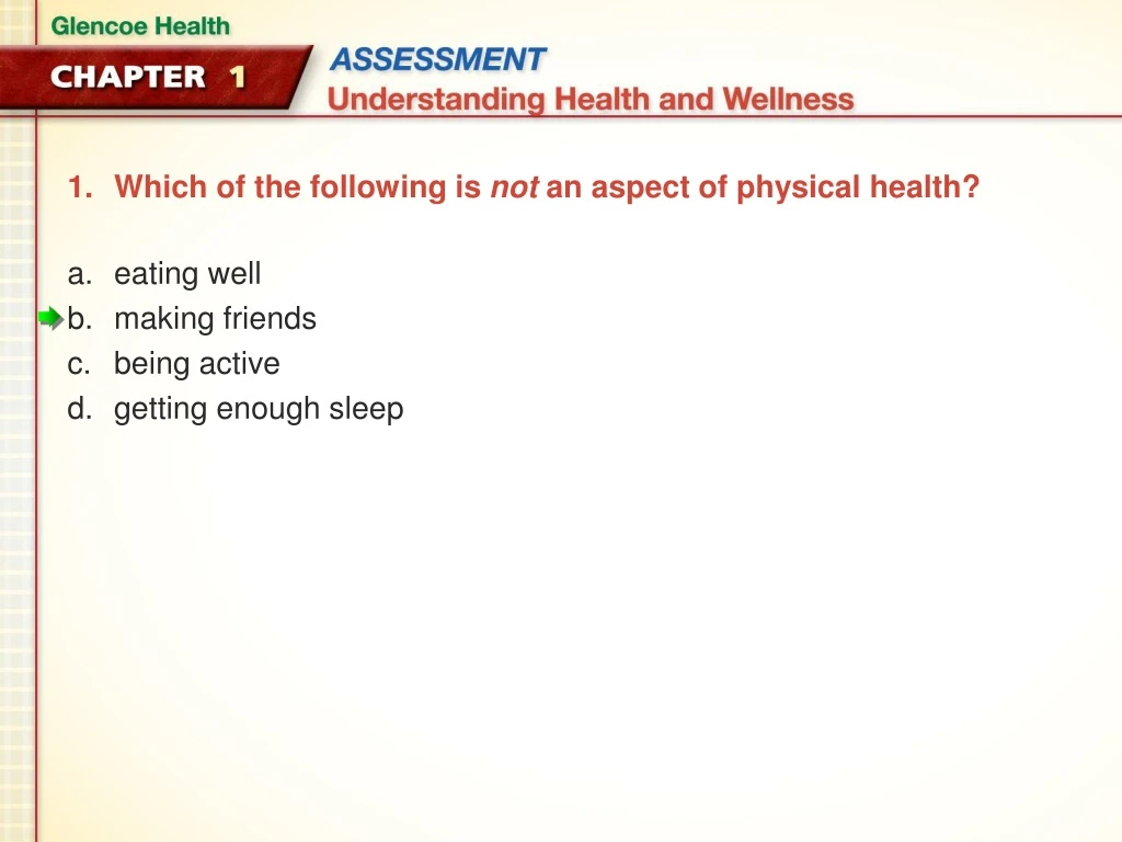 which of the following is not an aspect of physical health