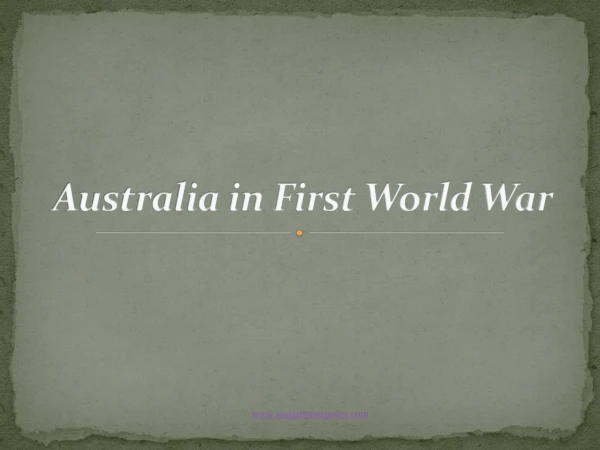Australia in First World War