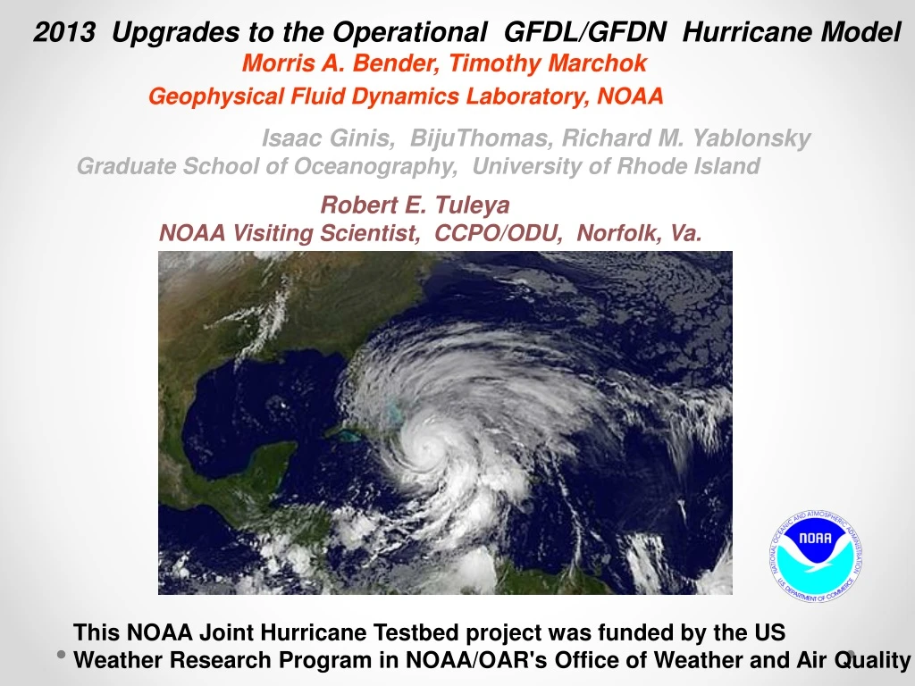 2013 upgrades to the operational gfdl gfdn