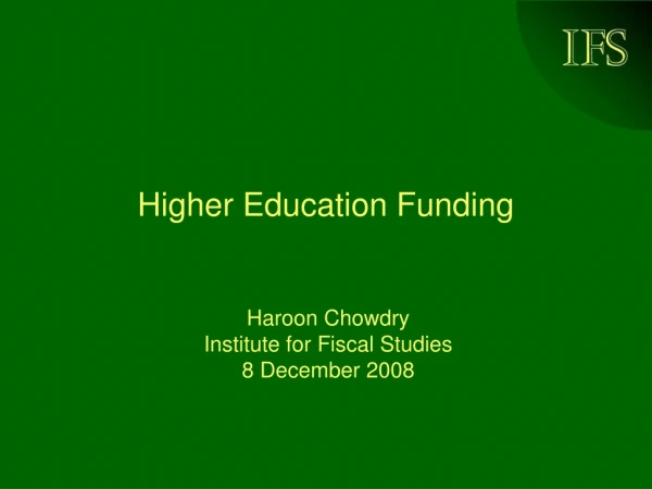 Higher Education Funding