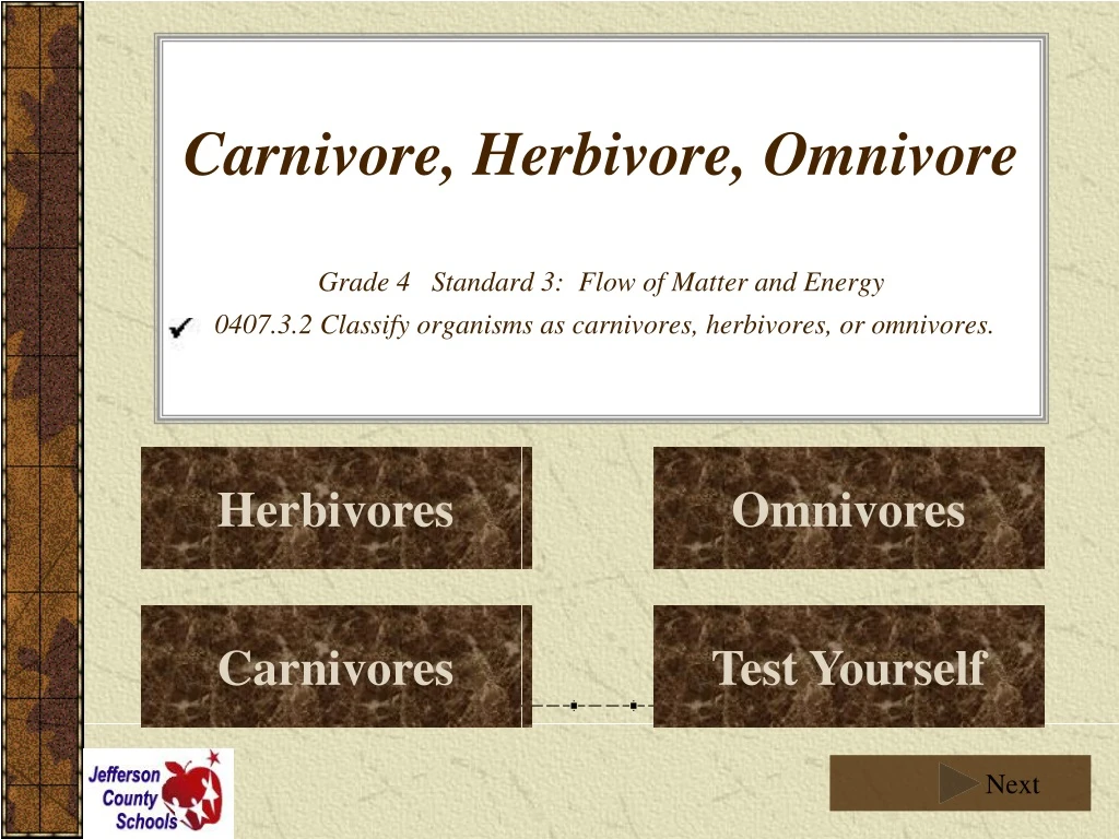 carnivore herbivore omnivore grade 4 standard