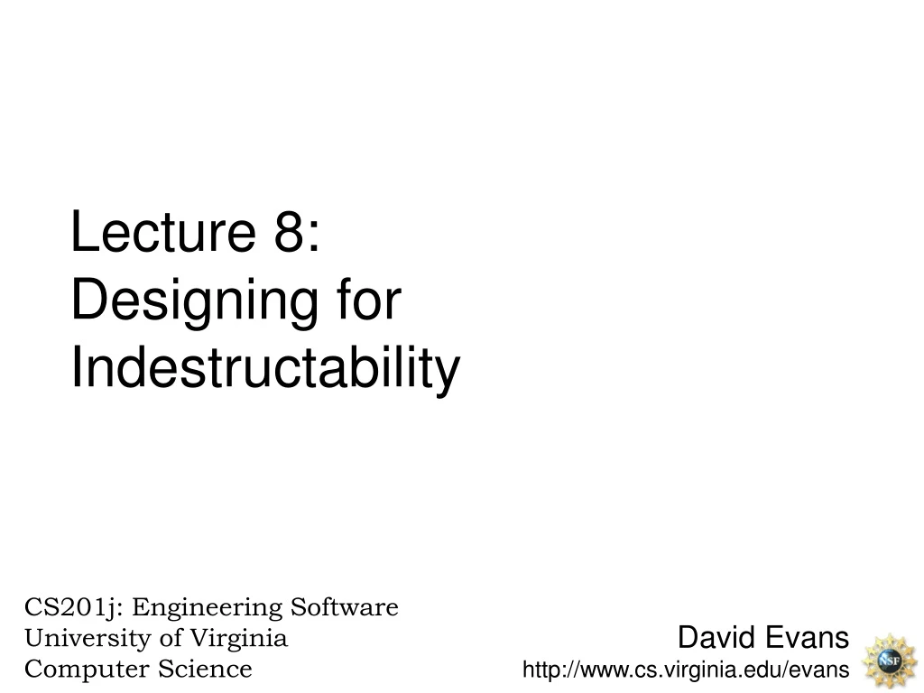 david evans http www cs virginia edu evans