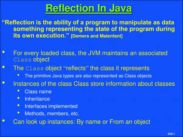 Reflection In Java