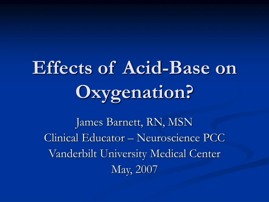 effects of acid base on oxygenation