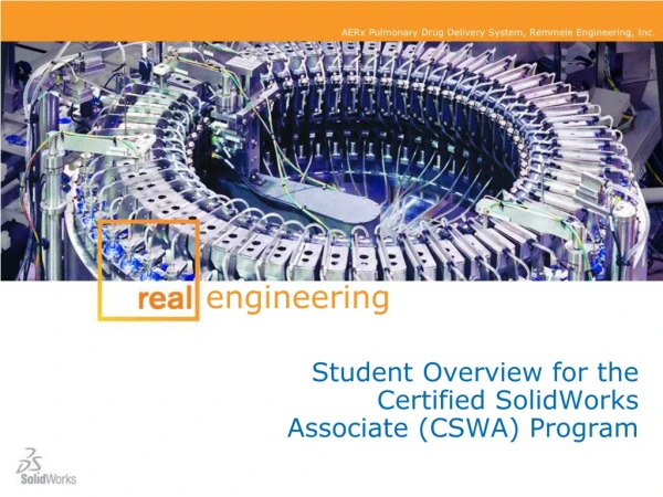 Student Overview for the Certified SolidWorks Associate (CSWA) Program
