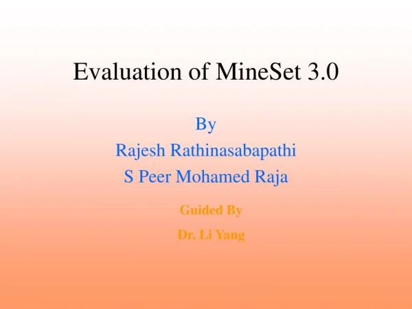Evaluation of MineSet 3.0