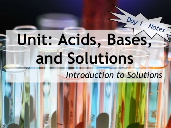 Unit: Acids, Bases, and Solutions