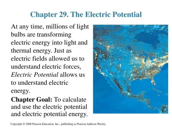 Chapter 29. The Electric Potential