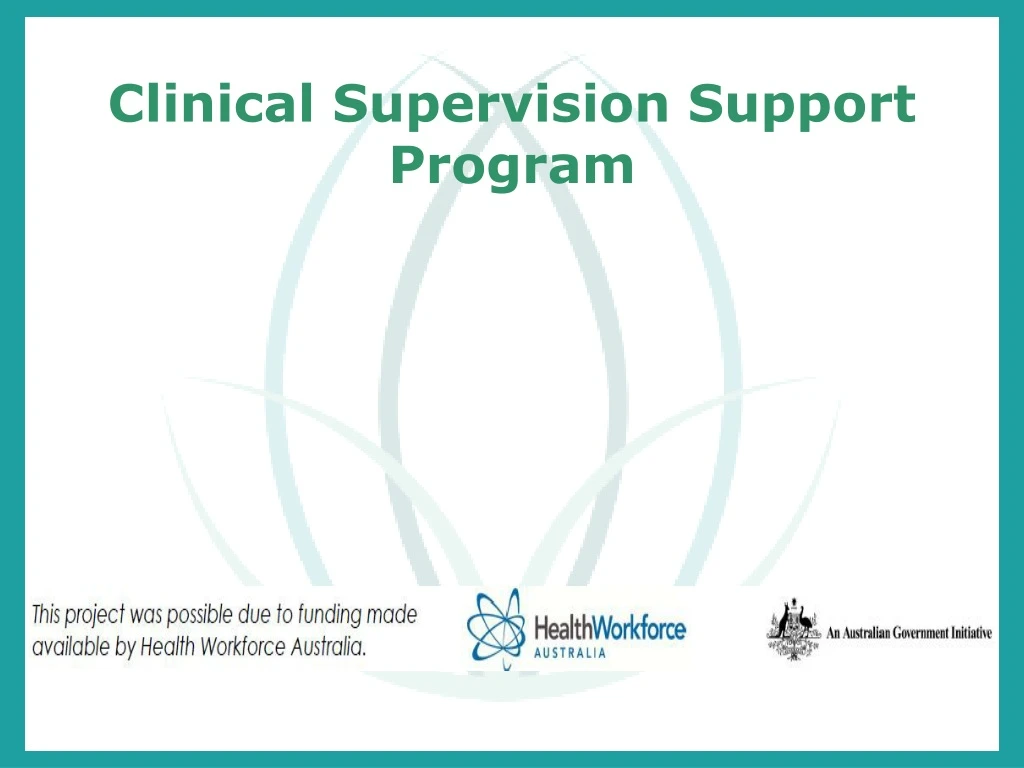 clinical supervision support program
