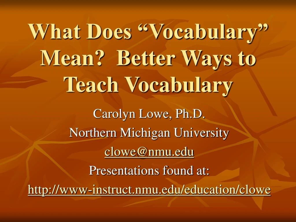 what does vocabulary mean better ways to teach vocabulary