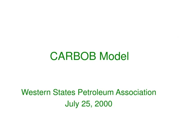 CARBOB Model