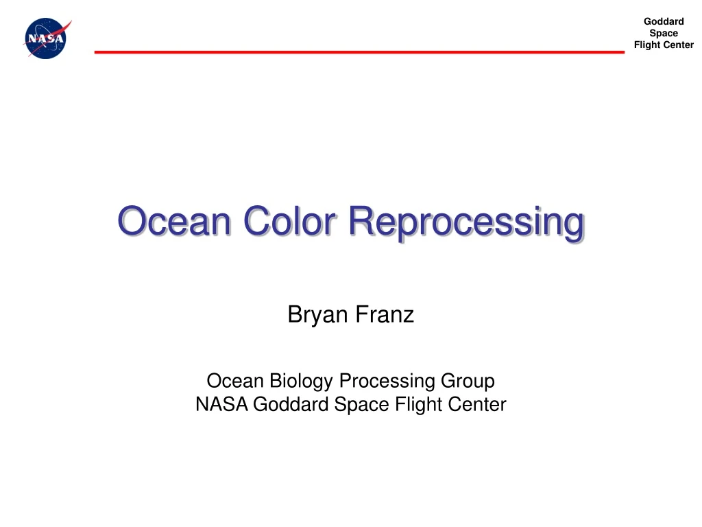 ocean color reprocessing