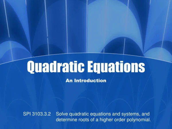 Quadratic Equations