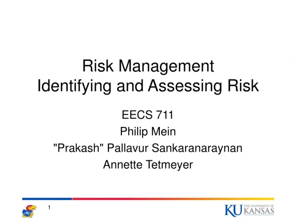 Risk Management Identifying and Assessing Risk