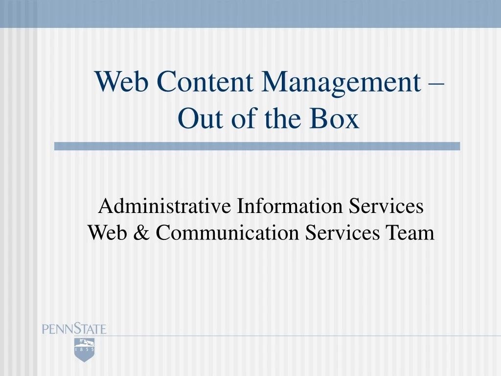 web content management out of the box