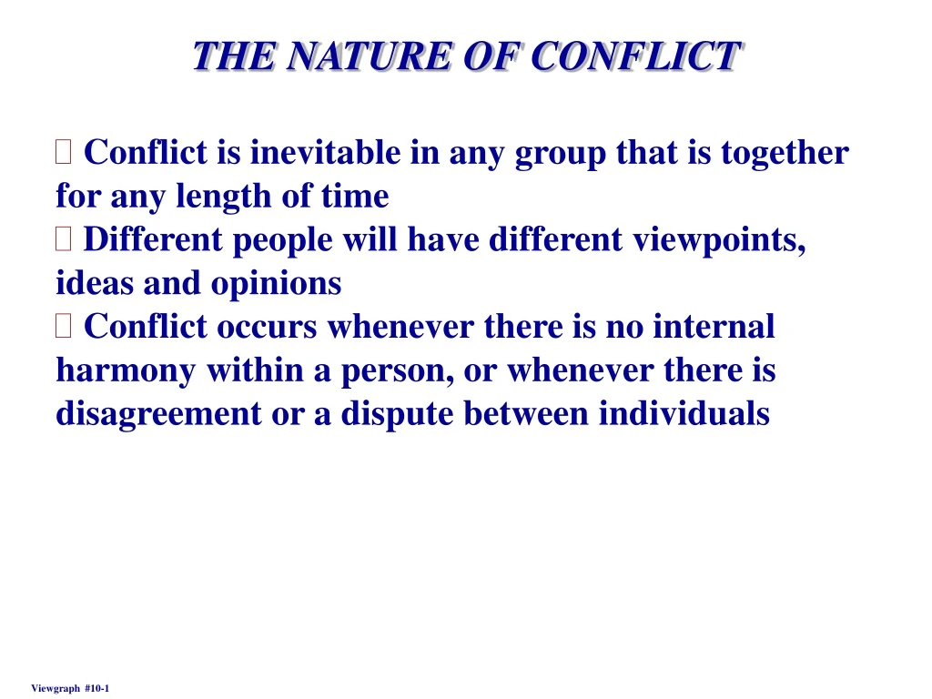 the nature of conflict