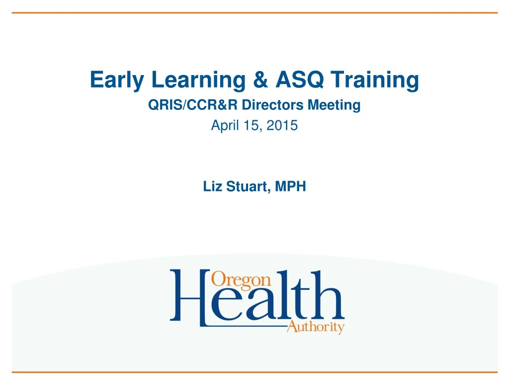 early learning asq training