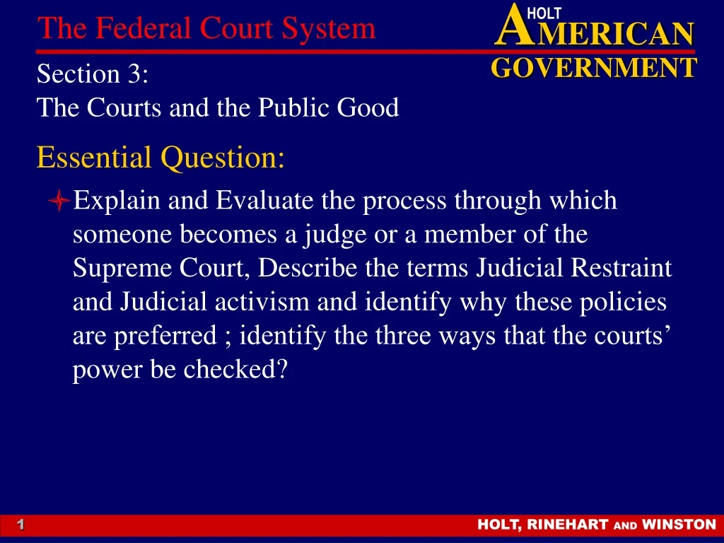 section 3 the courts and the public good