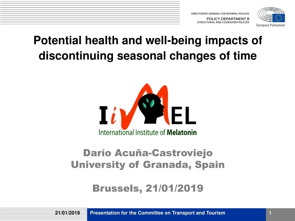 potential health and well being impacts of discontinuing seasonal changes of time