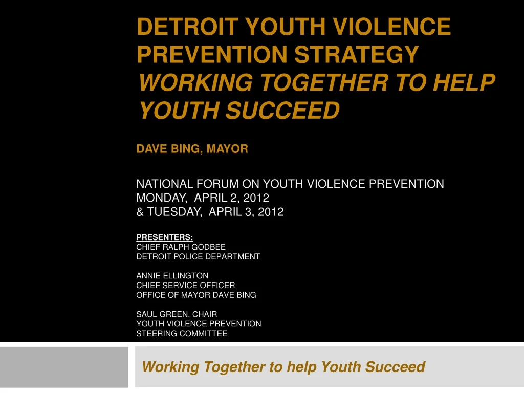 working together to help youth succeed