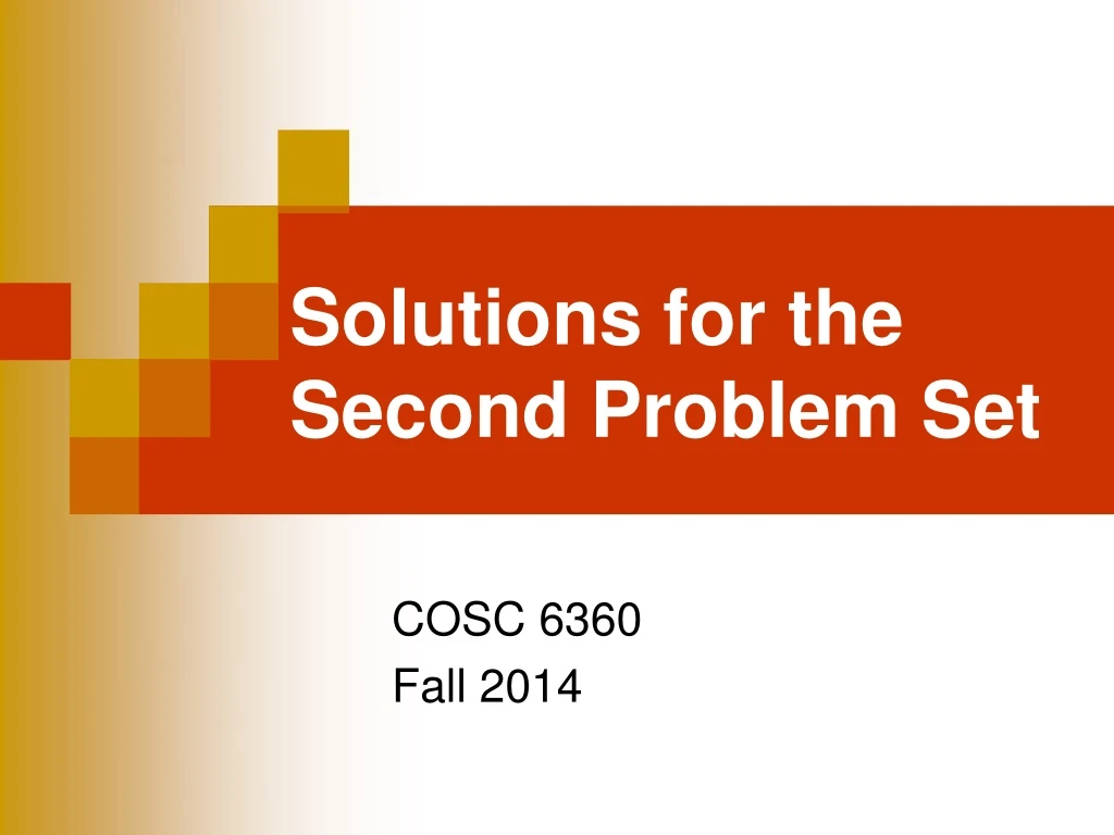 solutions for the second problem set