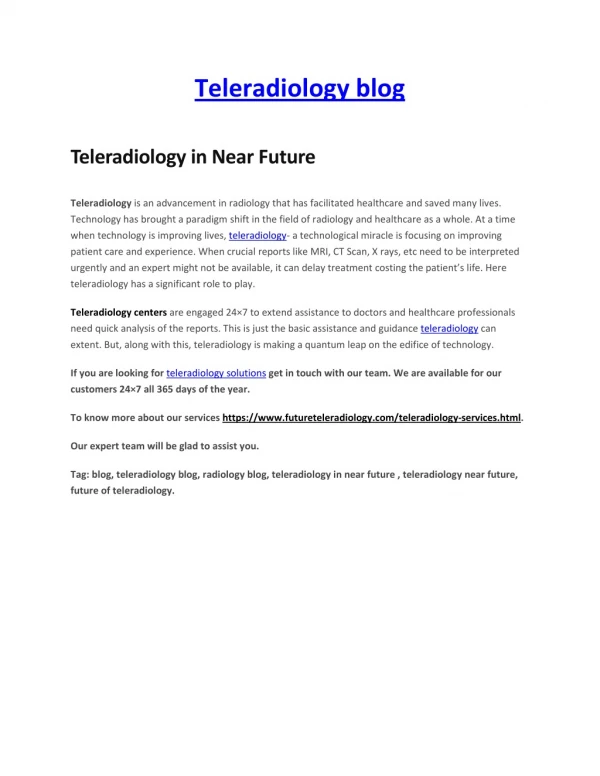 Teleradiology blog