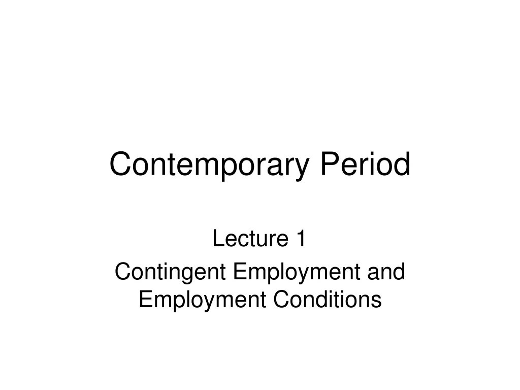 contemporary period
