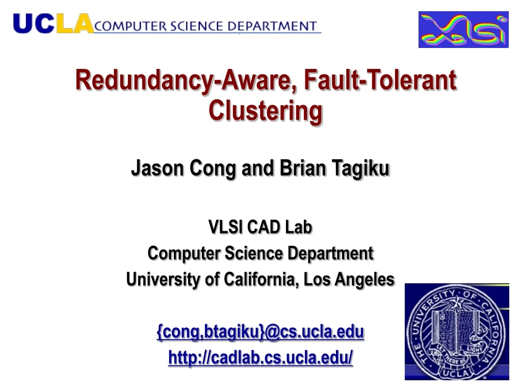 redundancy aware fault tolerant clustering
