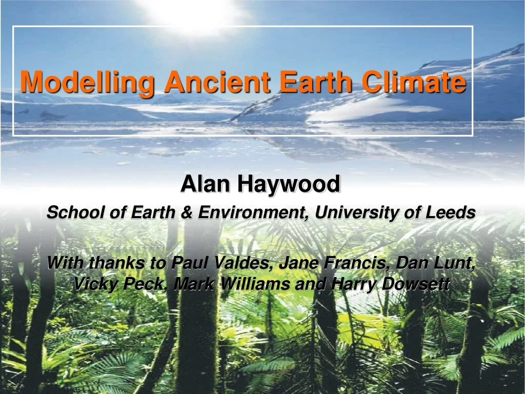 modelling ancient earth climate