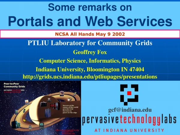 Some remarks on Portals and Web Services