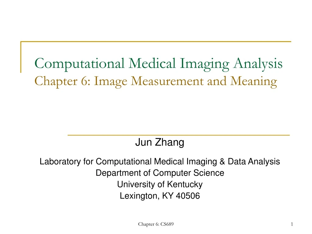 computational medical imaging analysis chapter 6 image measurement and meaning