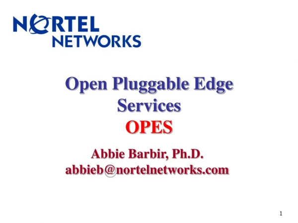 Open Pluggable Edge Services OPES