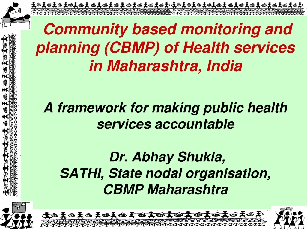 community based monitoring and planning cbmp