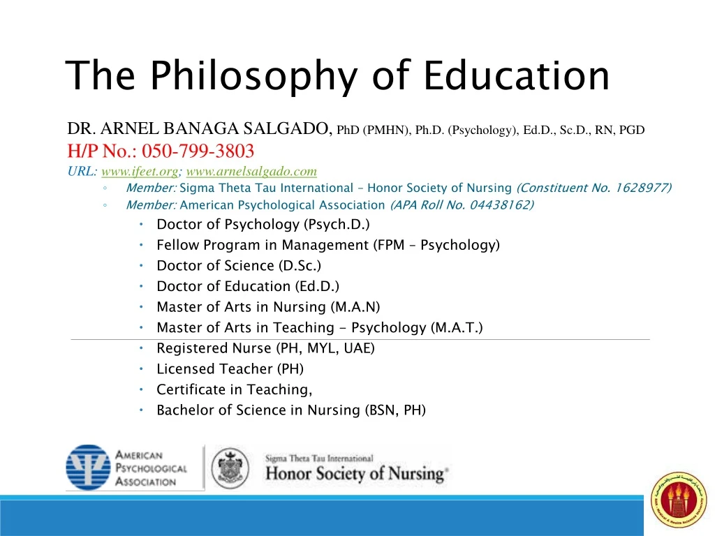 the philosophy of education