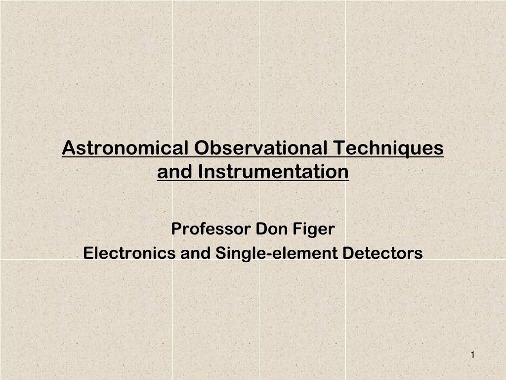 astronomical observational techniques and instrumentation