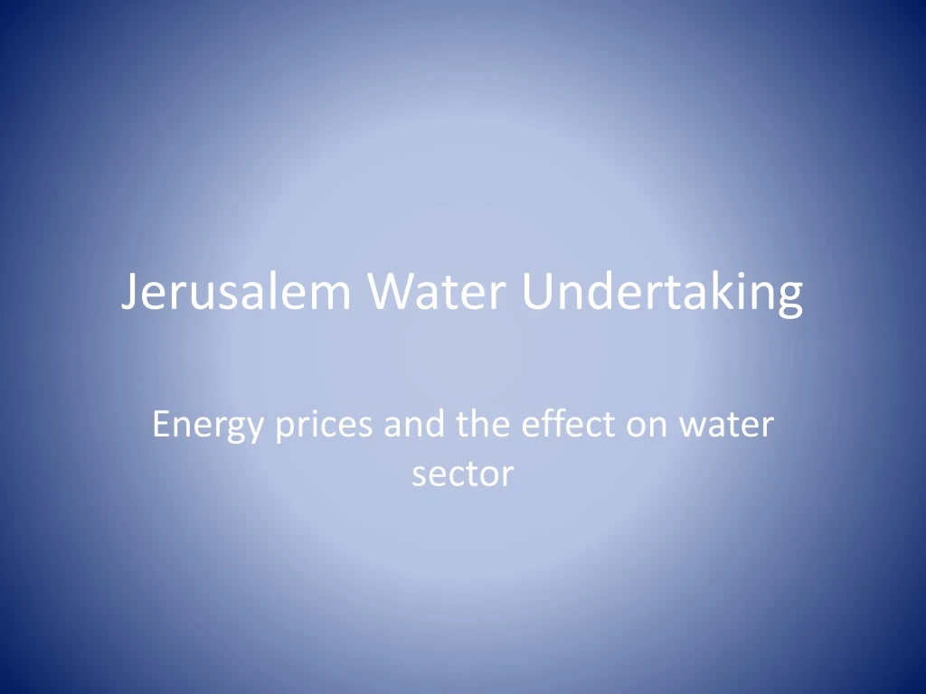 jerusalem water undertaking