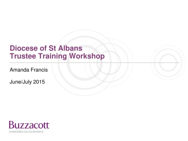 Diocese of St Albans Trustee Training Workshop