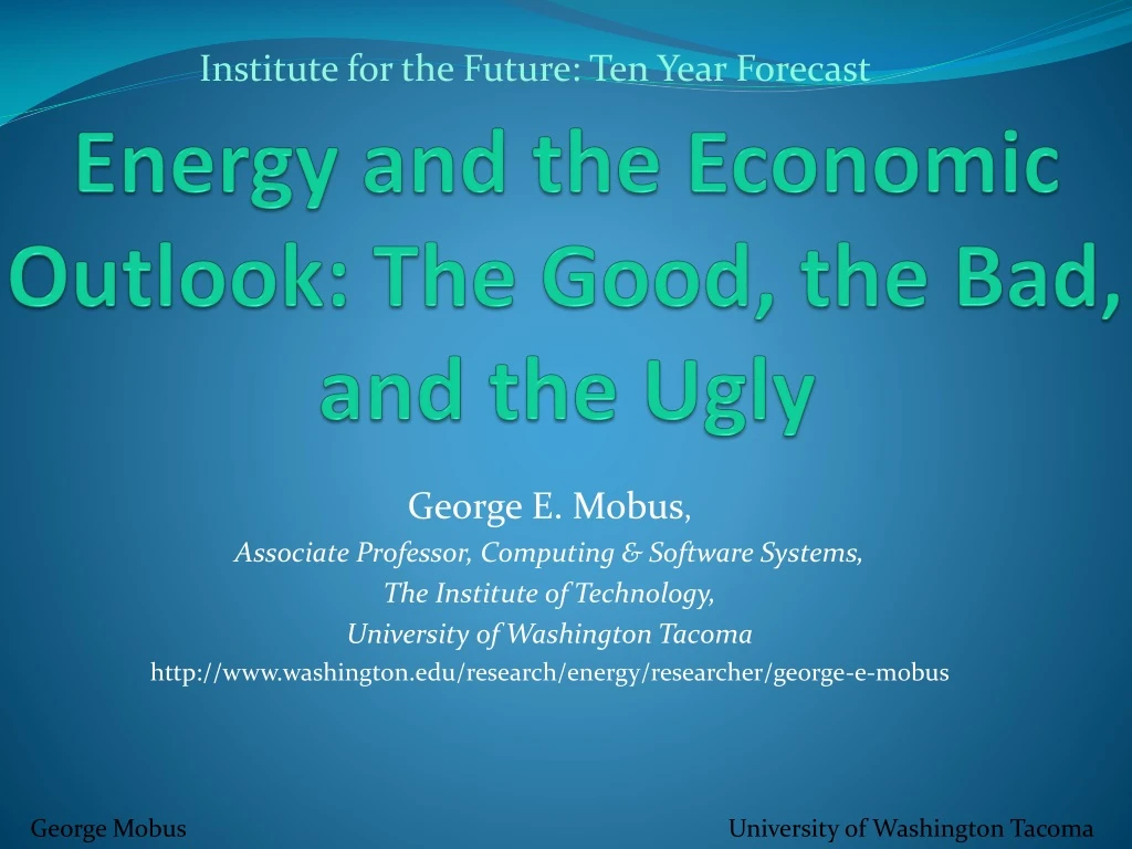 energy and the economic outlook the good the bad and the ugly