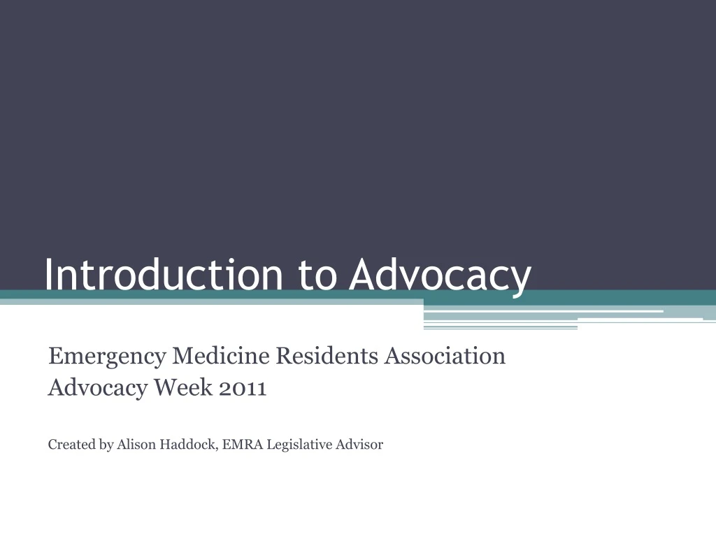 introduction to advocacy