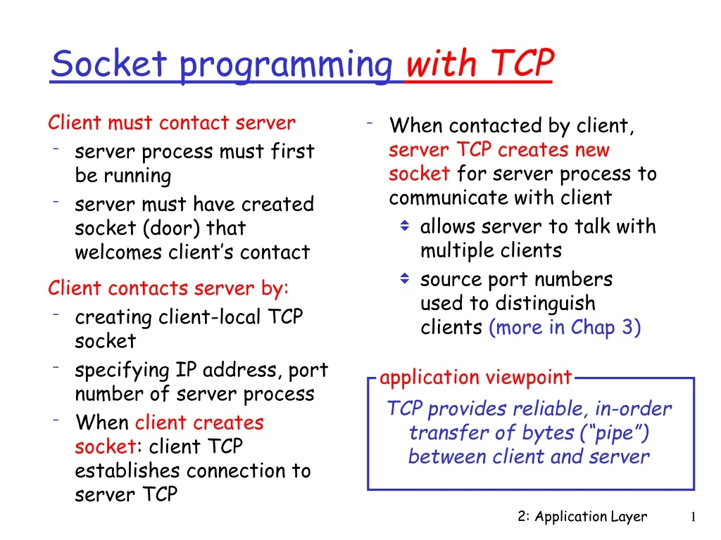 socket programming with tcp