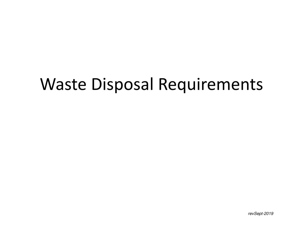 waste disposal requirements