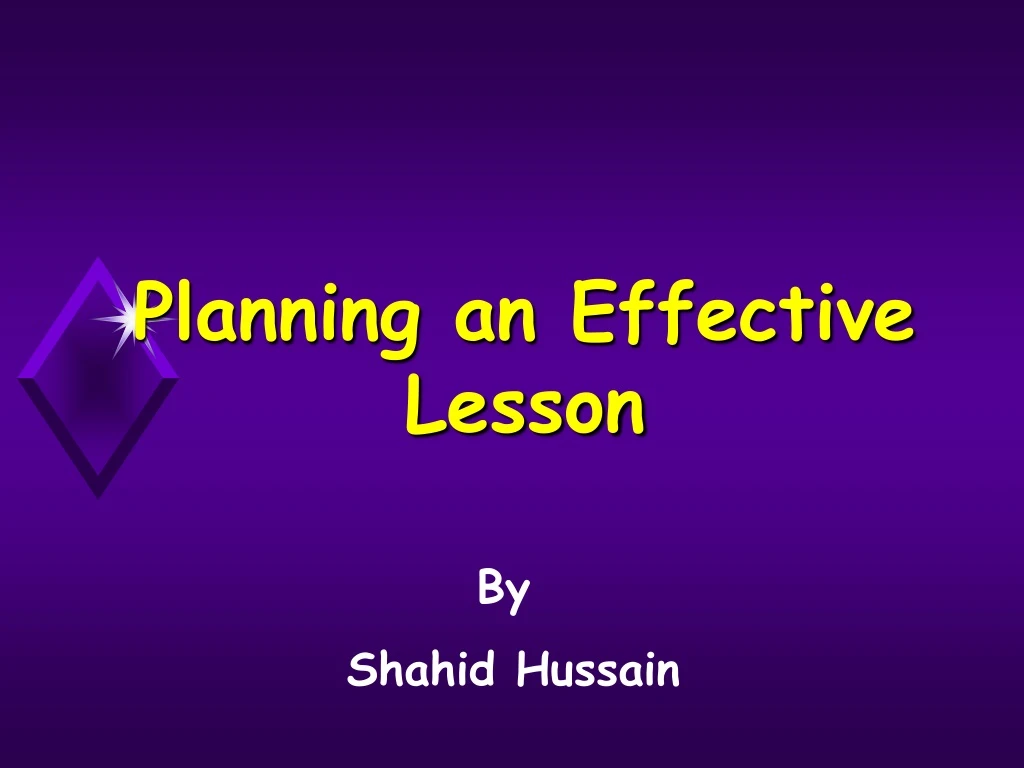 planning an effective lesson