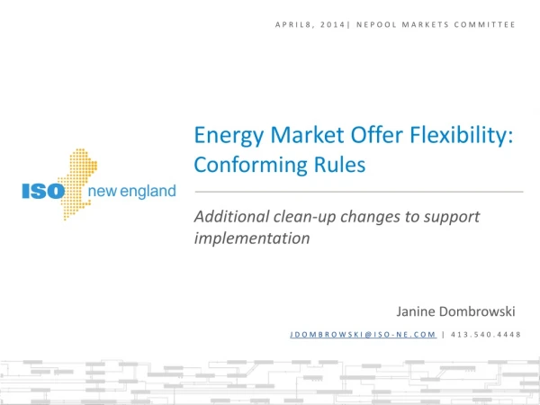 April8, 2014| NEPOOL MARKETS COMMITTEE